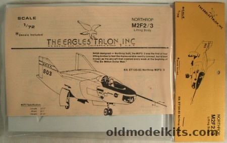 Eagles Talon 1/72 Northrop M2F2/3 Lifting Body - (Aircraft from the Opening Credits of 'The Six Million Dollar Man') - Bagged, ET120-83 plastic model kit